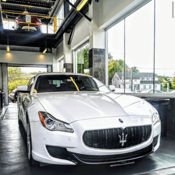 White Maserati Luxury car