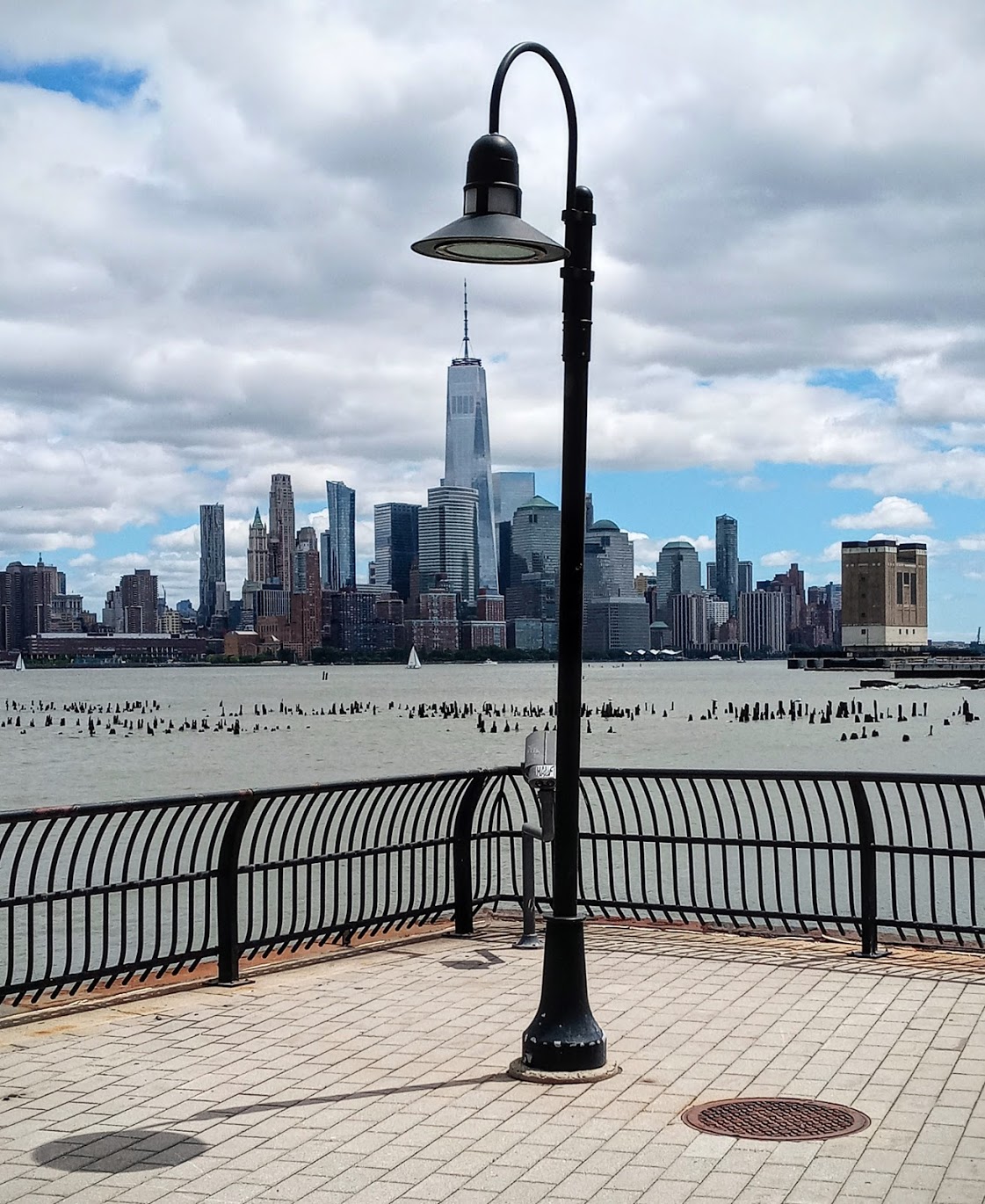 Lamppost and NYC skyline