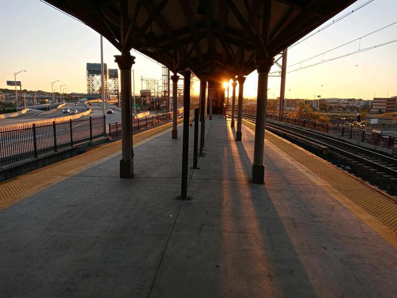 Train station platform in New Jersey