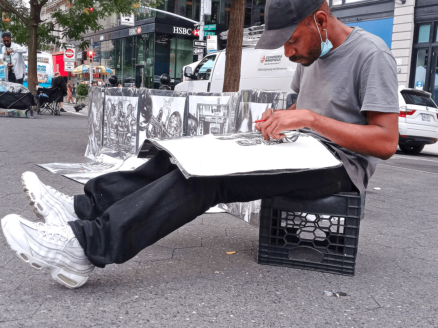 Artist at work in NYC