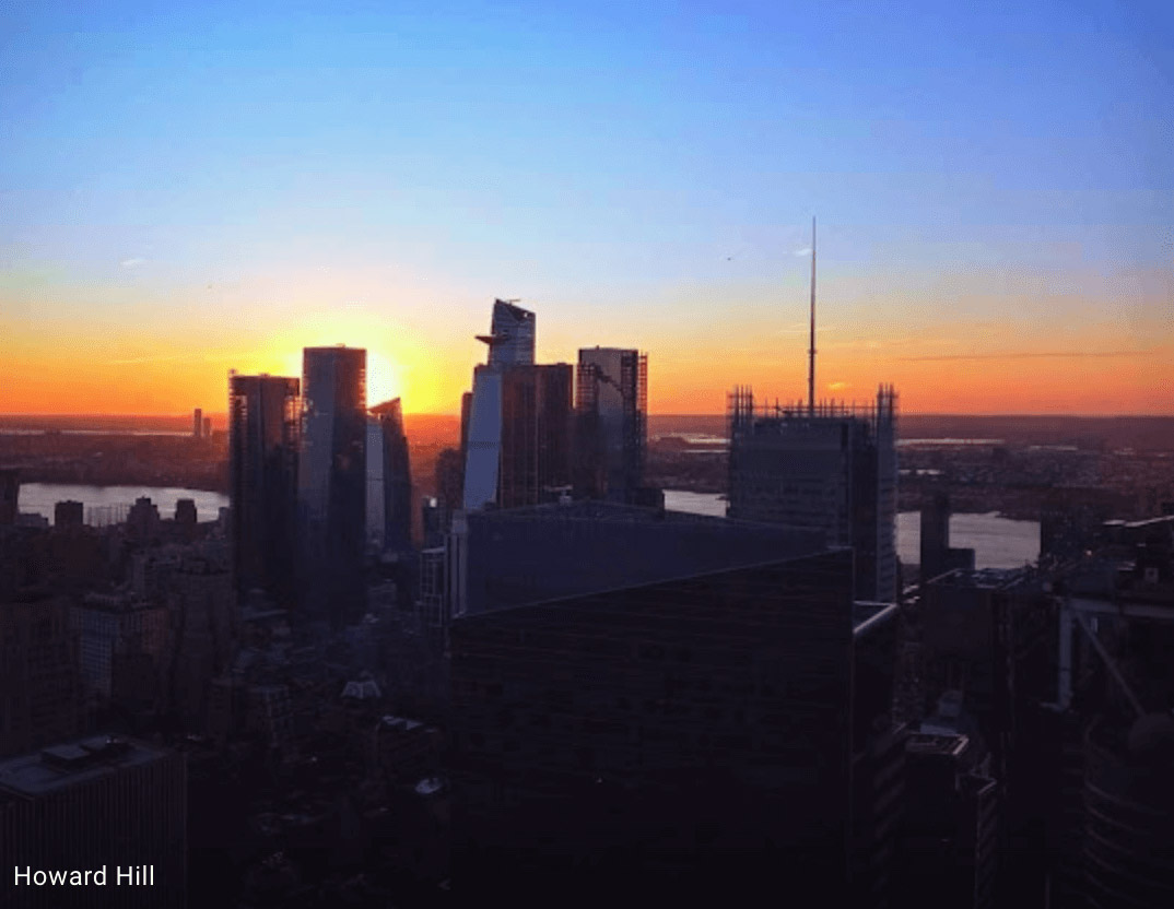 NYC sunset from a luxury apartment